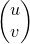 %preamble{\usepackage{amsmath}} $\begin{pmatrix} u \\ v \end{pmatrix}$