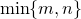 $\min\{m, n\}$